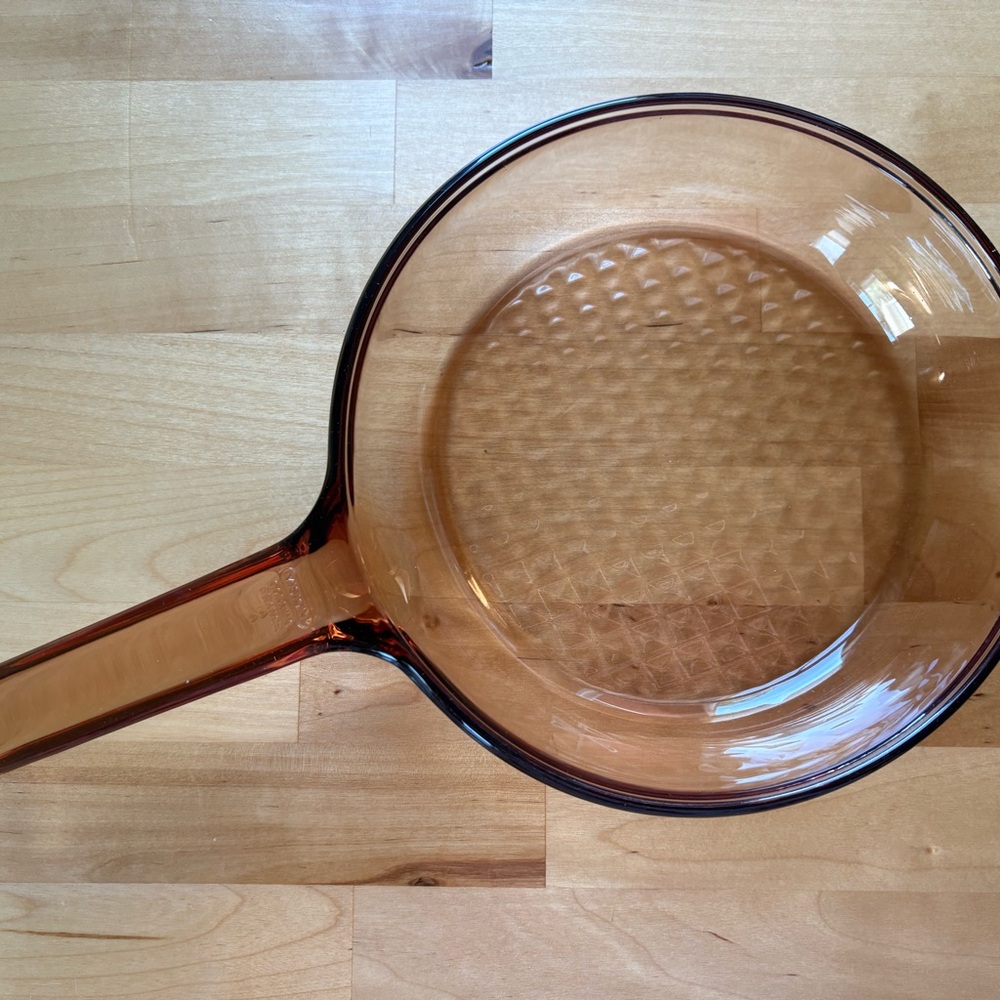 Vintage Corningware Amber Glass Skillet